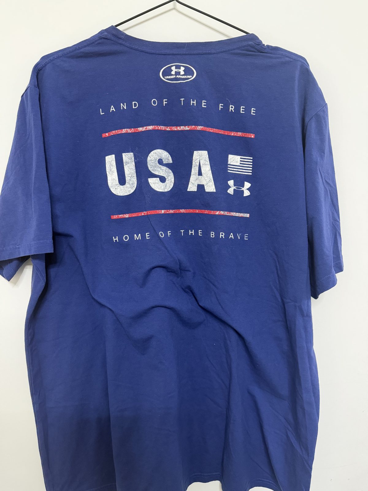 Under Armour Heatgear Camiseta USA Talla 2XL Azul Vintage — foto 3
