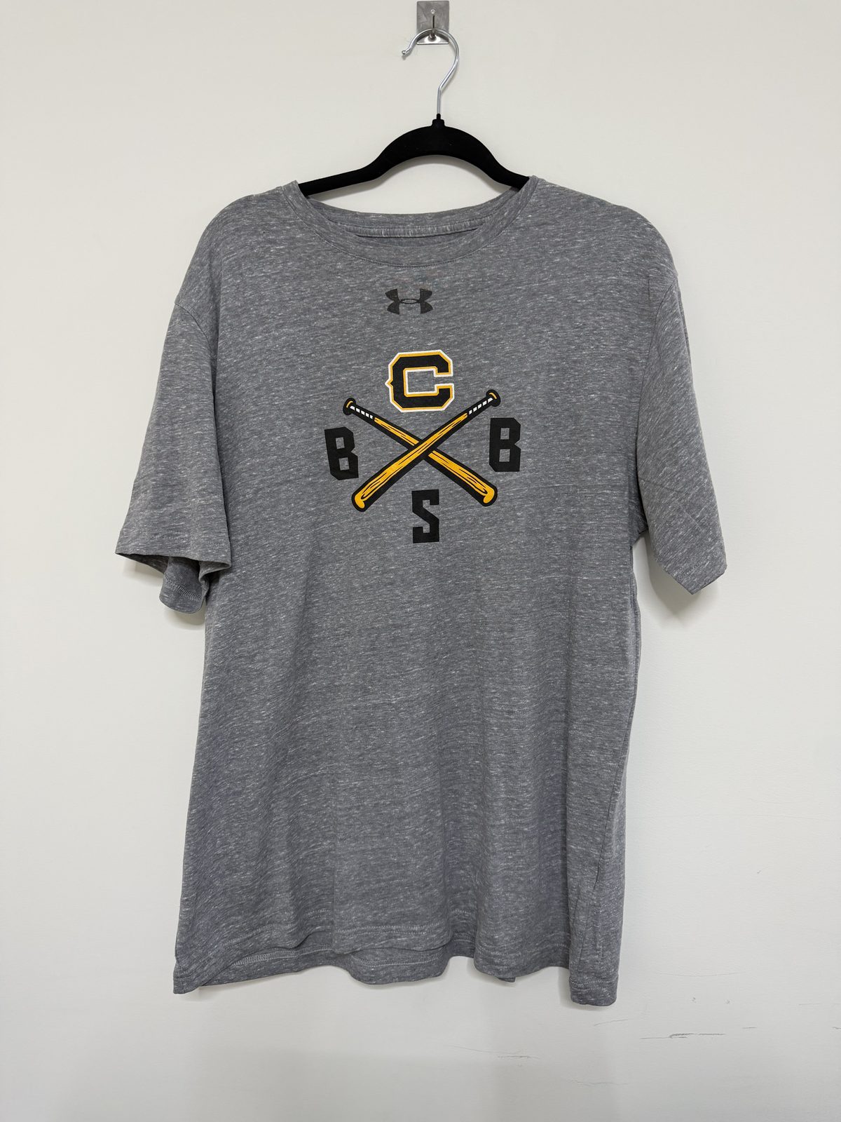 Under Armour Men's T-Shirt + Grey Heather Baseball Graphic Loose Fit L