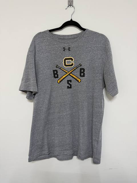 Under Armour Men's T-Shirt + Grey Heather Baseball Graphic Loose Fit L