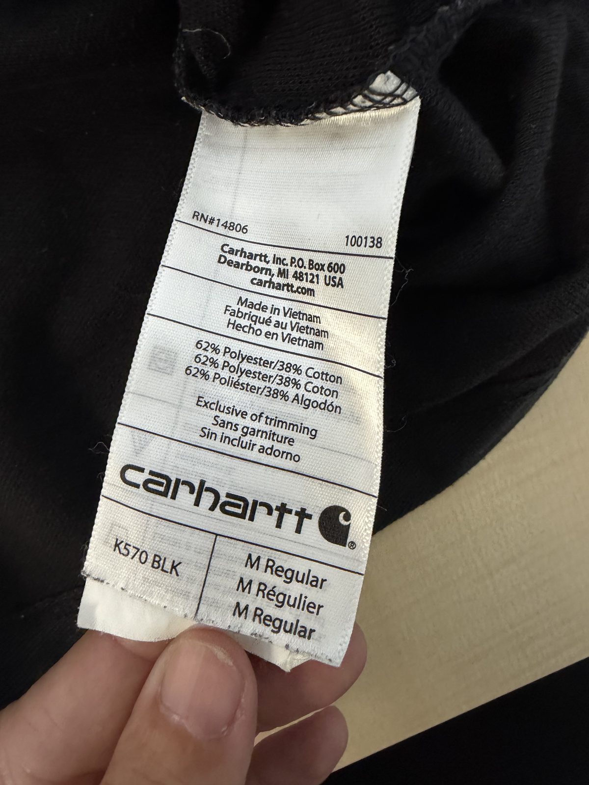 Carhartt Polo Original Fit Negro Talla M Piqué Workwear Vintage — foto 6