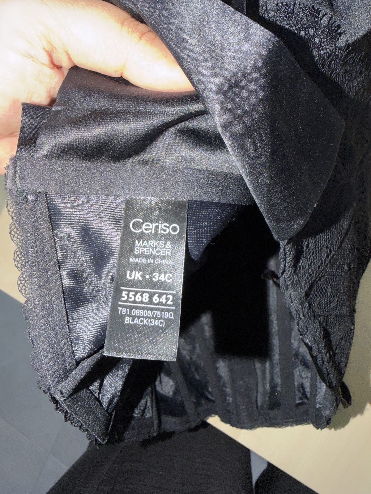 Corse bustier Ceriso M&S negro 90C/34C encaje gotico — foto 4