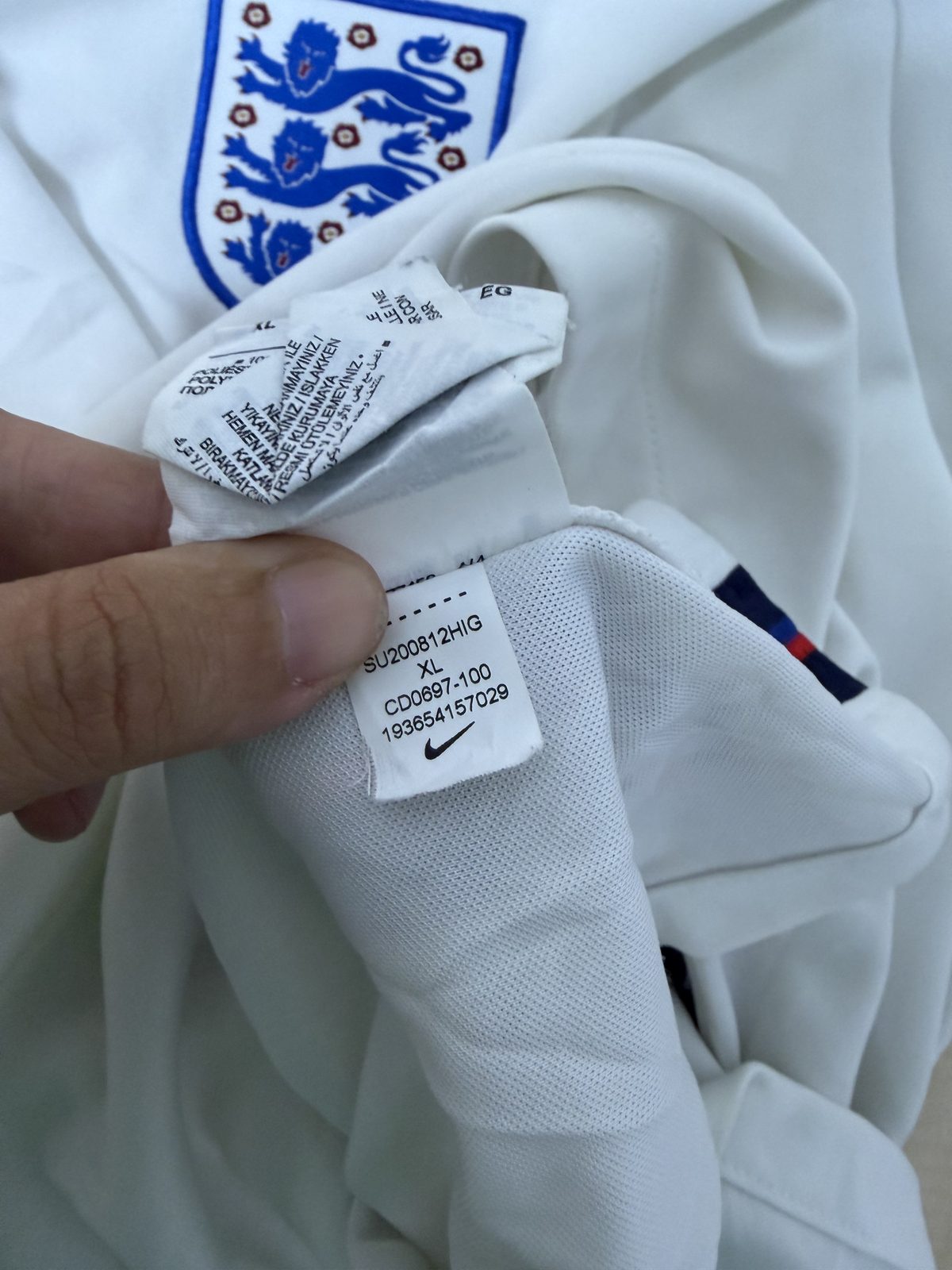Nike Football Jersey England Euro 2020 Home Kit White XL Soccer Shirt — foto 5