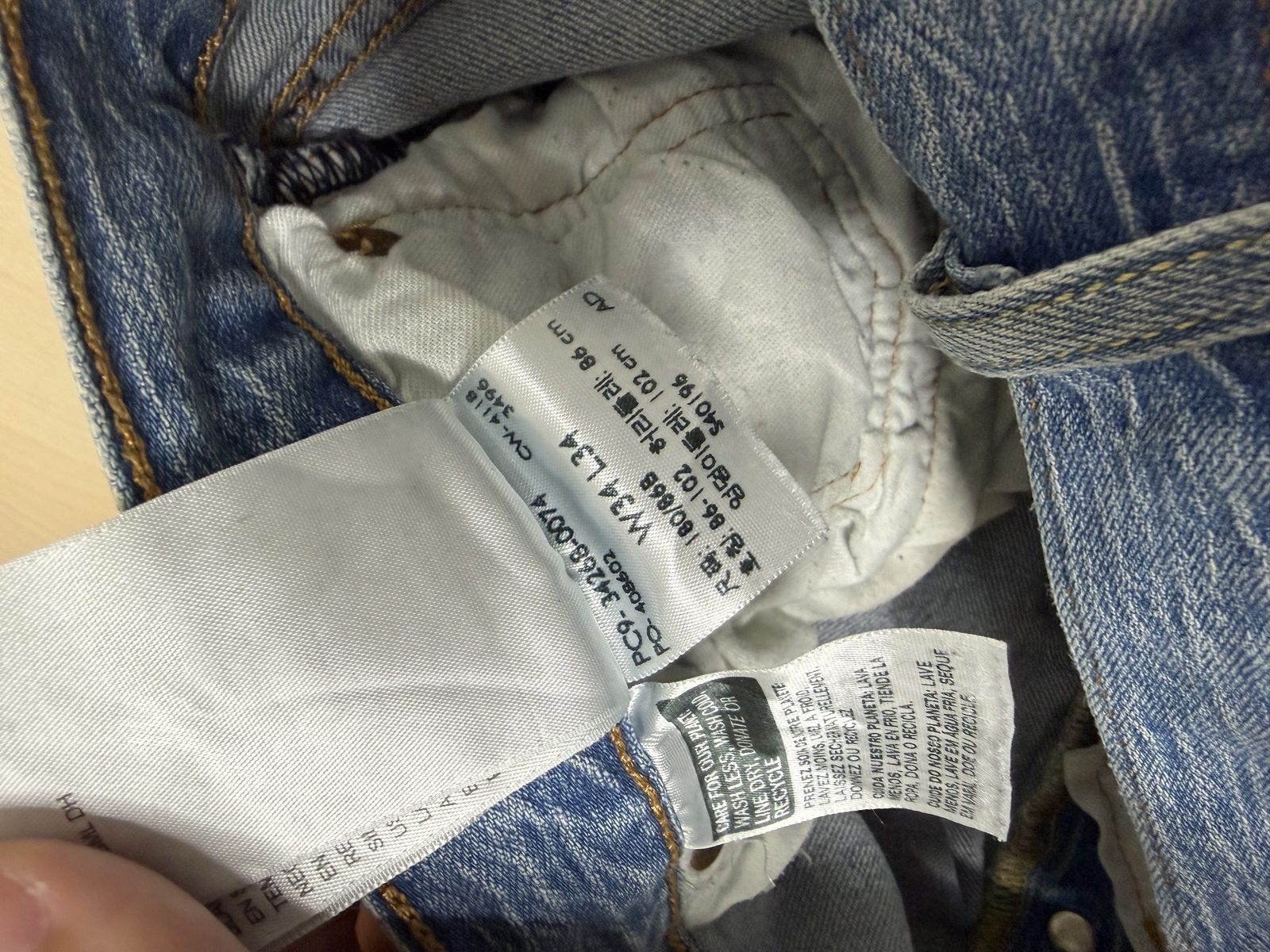 Levi's 501 vaquero recto W34 L34 azul vintage denim — foto 11