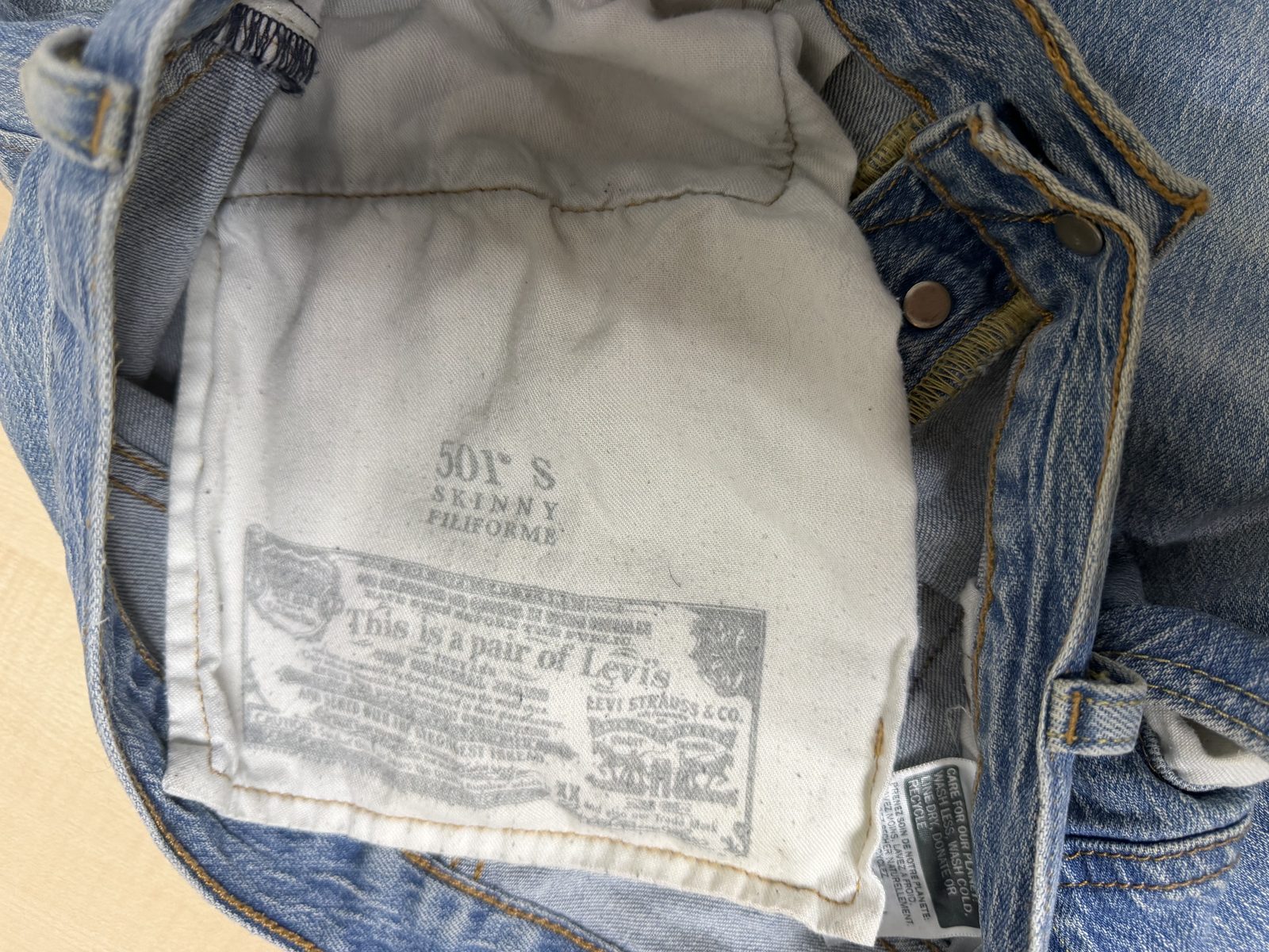 Levi's 501 vaquero recto W34 L34 azul vintage denim — foto 17