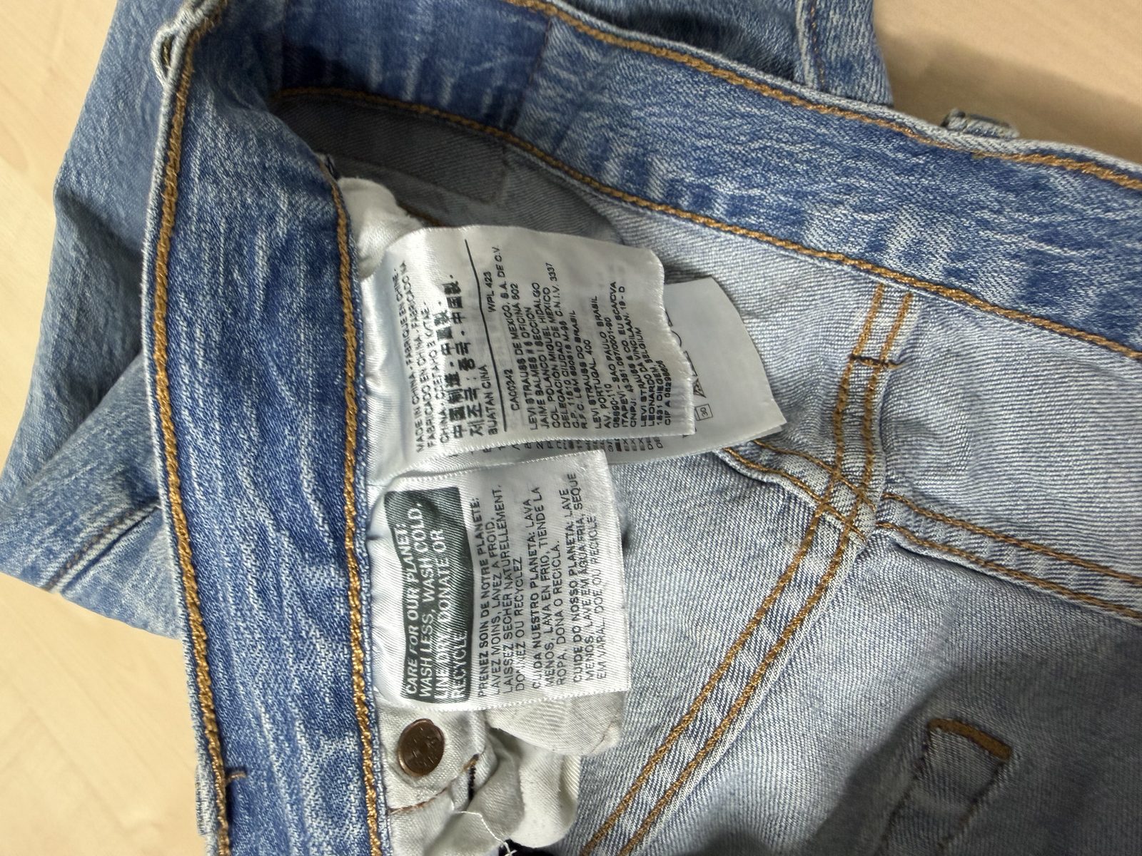 Levi's 501 vaquero recto W34 L34 azul vintage denim — foto 12