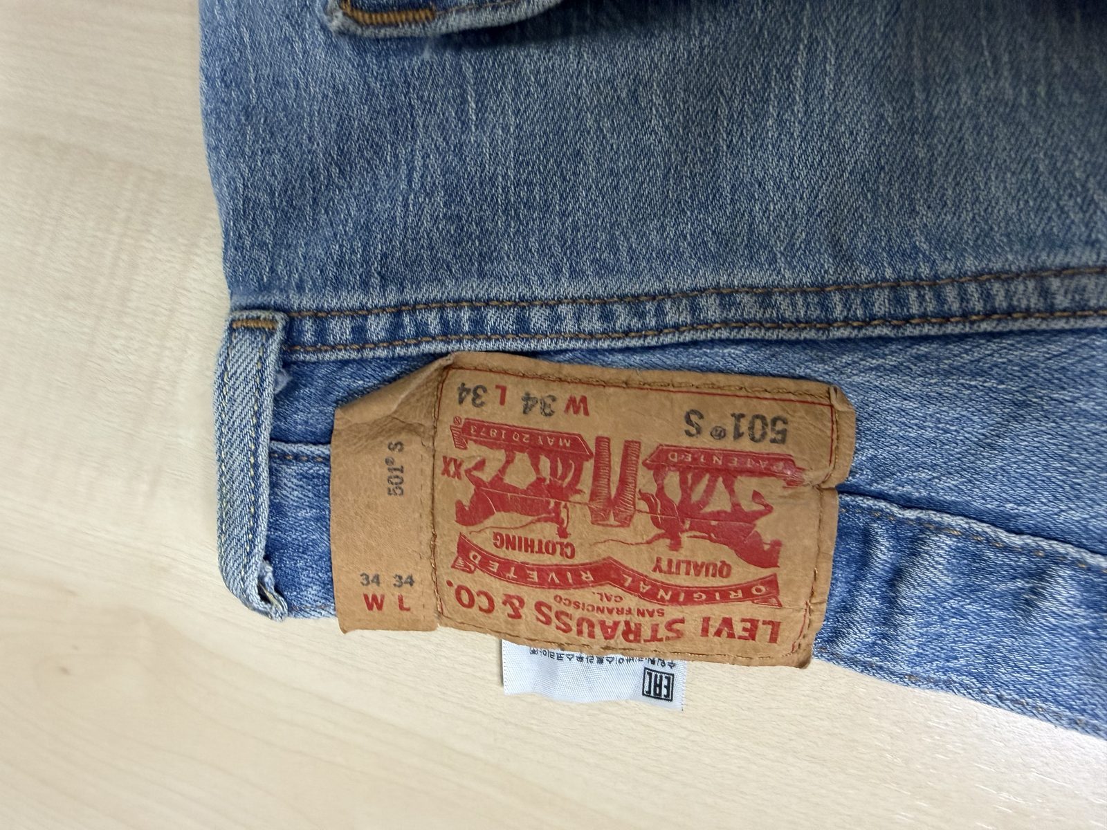 Levi's 501 vaquero recto W34 L34 azul vintage denim — foto 9