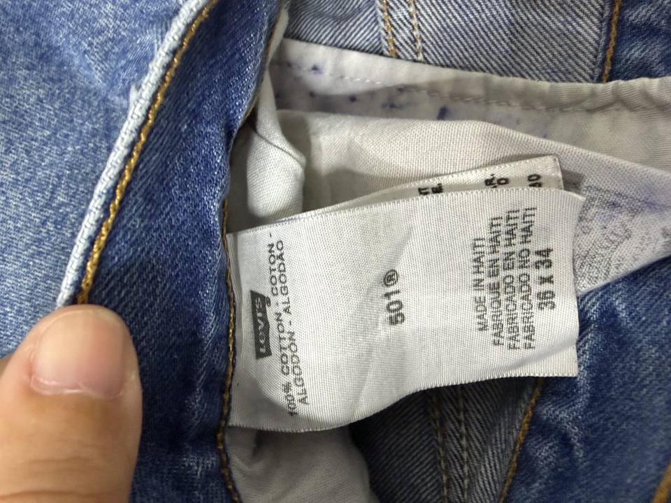 Levi's 501 vaquero recto W35 L34 Azul Denim Vintage — foto 18