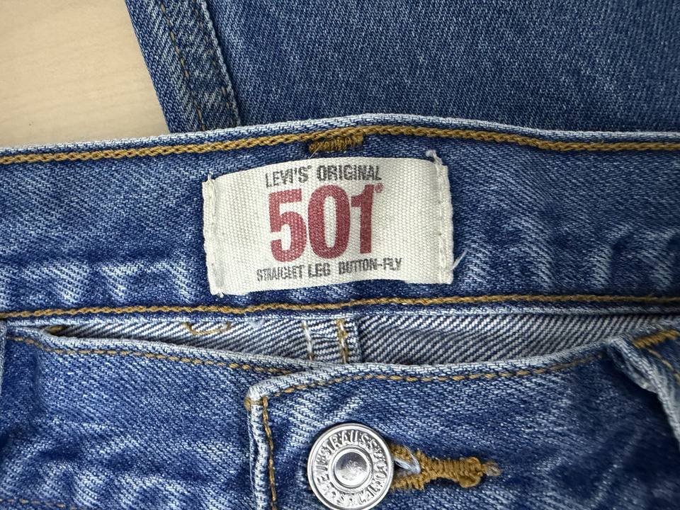 Levi's 501 vaquero recto W35 L34 Azul Denim Vintage — foto 15