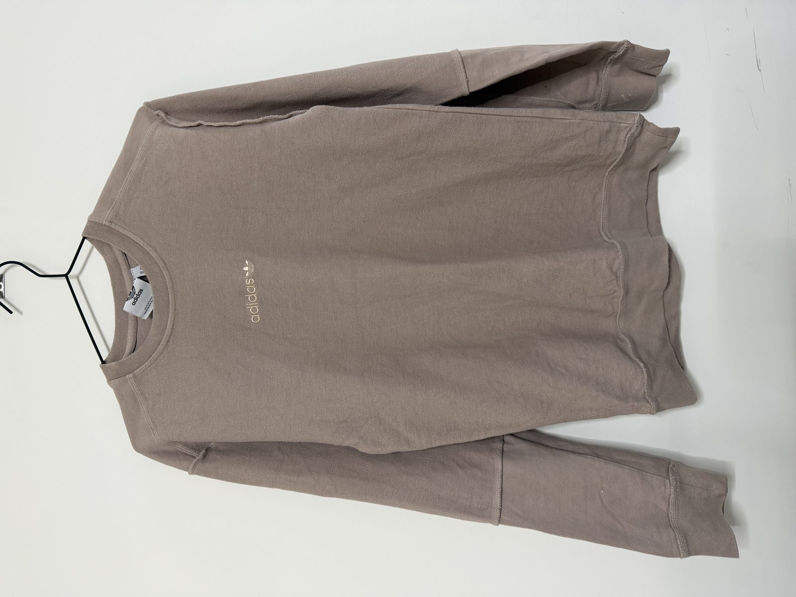 Sudadera Adidas Originals Marrón Trébol Bordado Vintage Streetwear