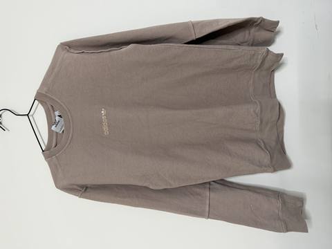 Sudadera Adidas Originals Marrón Trébol Bordado Vintage Streetwear