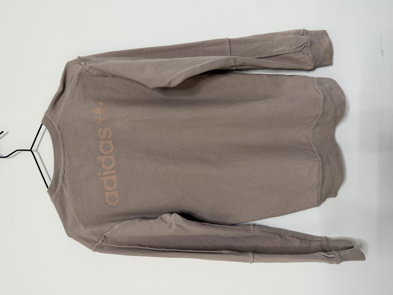 Sudadera Adidas Originals Marrón Trébol Bordado Vintage Streetwear — foto 3
