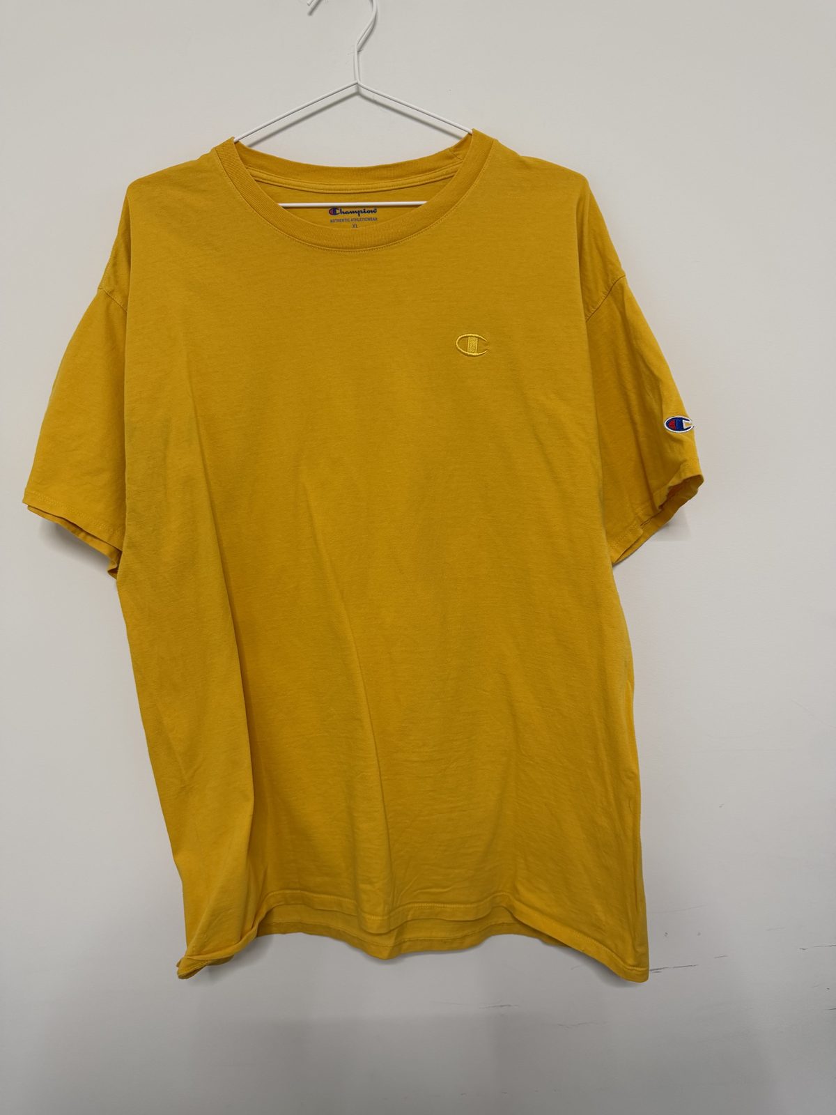 Champion Camiseta Amarillo Mostaza Talla XL Vintage Basica