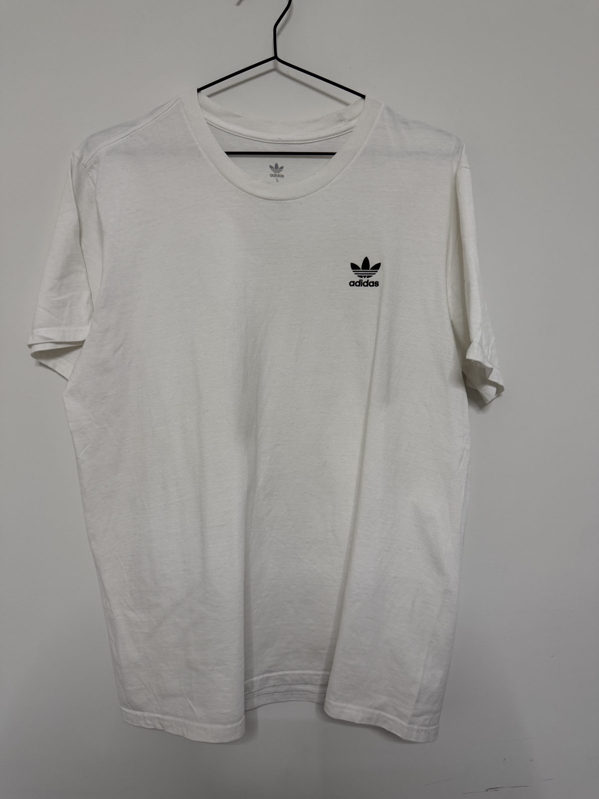 Adidas Originals Camiseta Trébol Talla L Blanca Básica Vintage