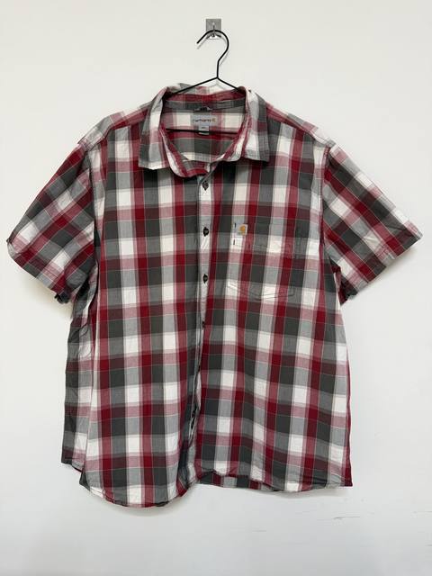 Camisa Manga Corta Carhartt Cuadros Rojo/Gris Talla XXL Regular