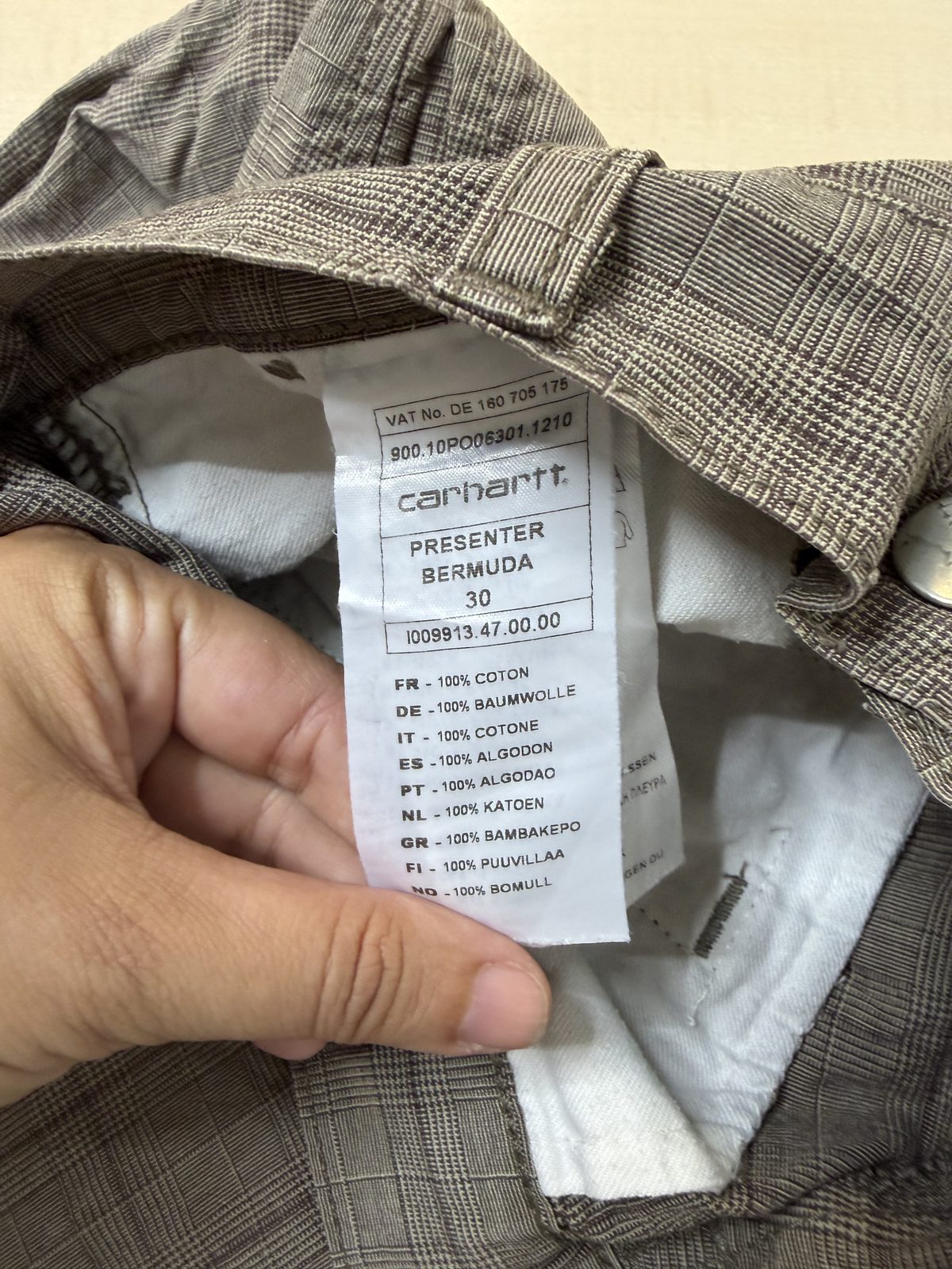 Carhartt Bermuda Presenter Talla 30 Marrón Cuadros Vintage — foto 5