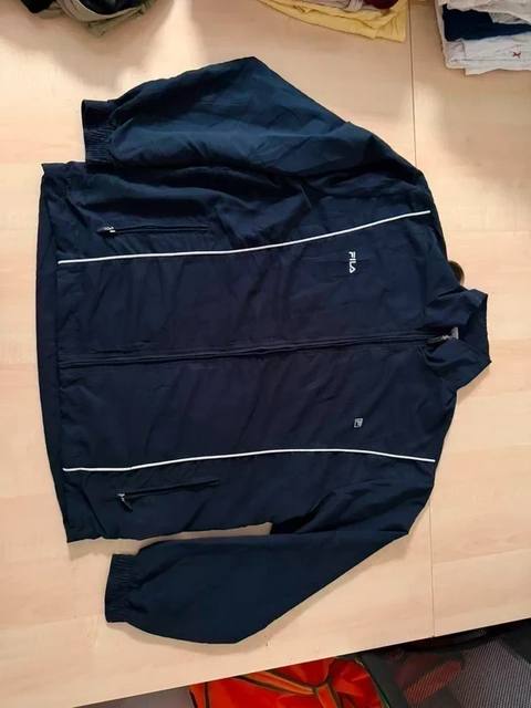 FILA chaqueta chándal azul marino Talla M vintage streetwear