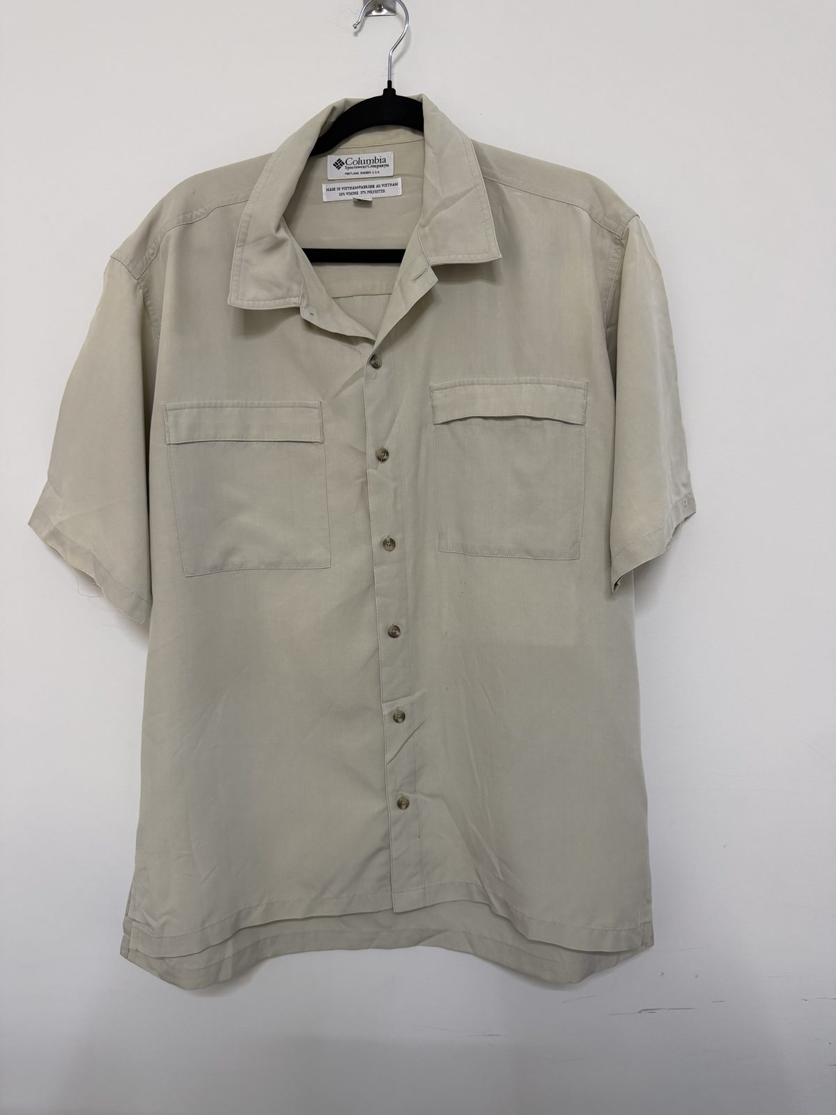 Camisa Columbia Sportswear Talla M Beige Vintage Outdoor