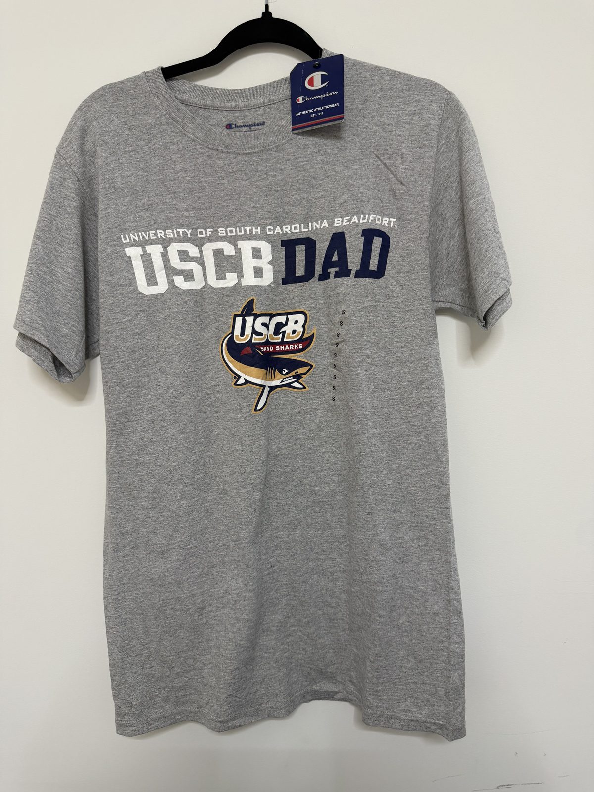 Champion camiseta USCB Sand Sharks talla S gris vintage