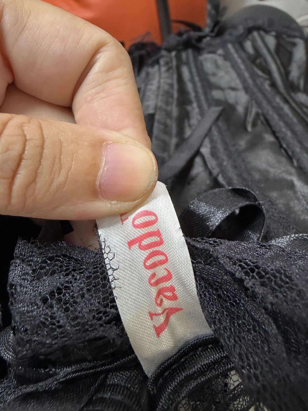 Corsé negro encaje talla S lace-up gótico lencería — foto 3