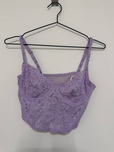 Gilly Hicks Top Corsé Encaje Lila Talla M Y2K Bralette