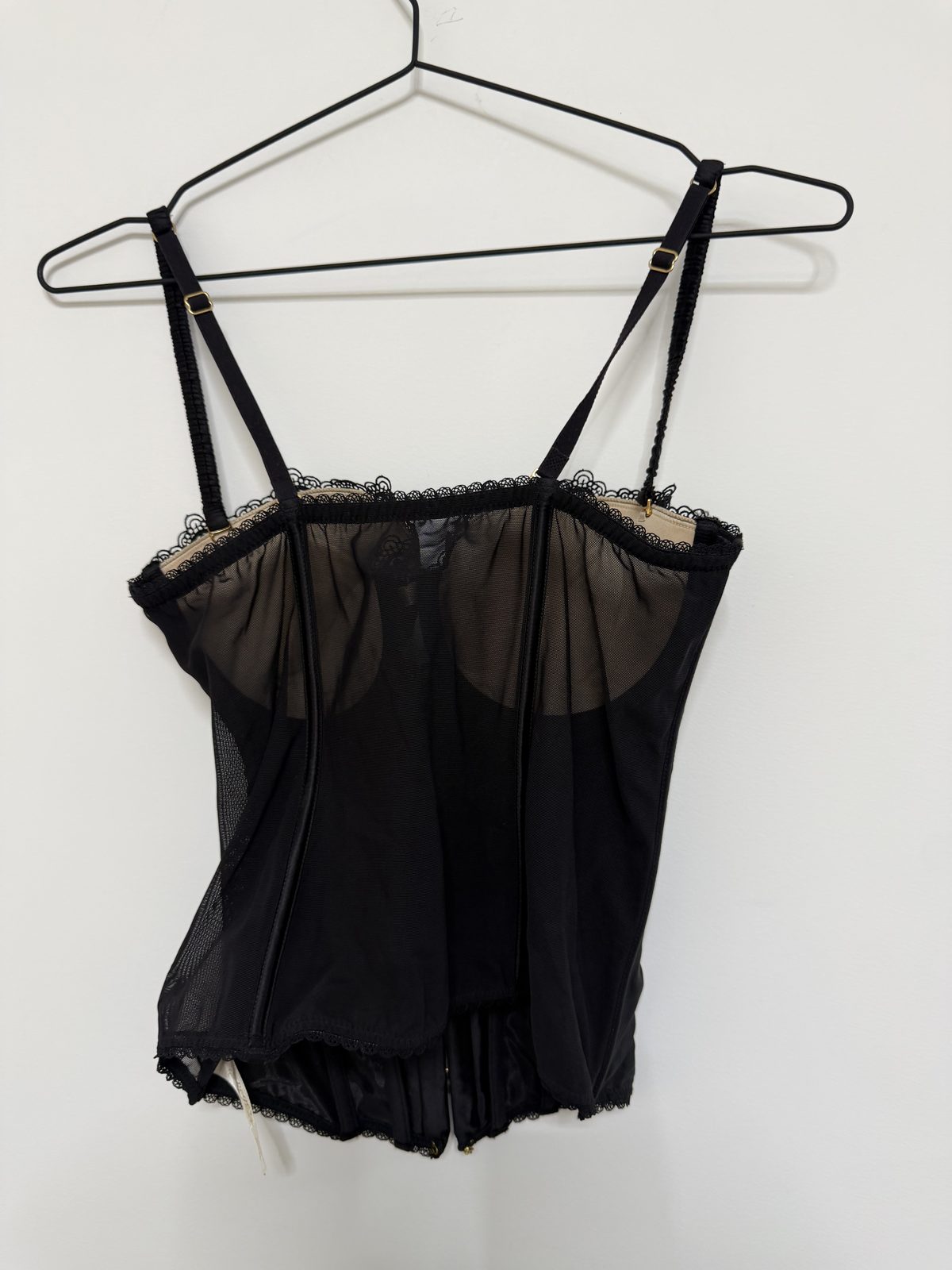 Corset bustier negro tul encaje talla 34C vintage lencería — foto 2