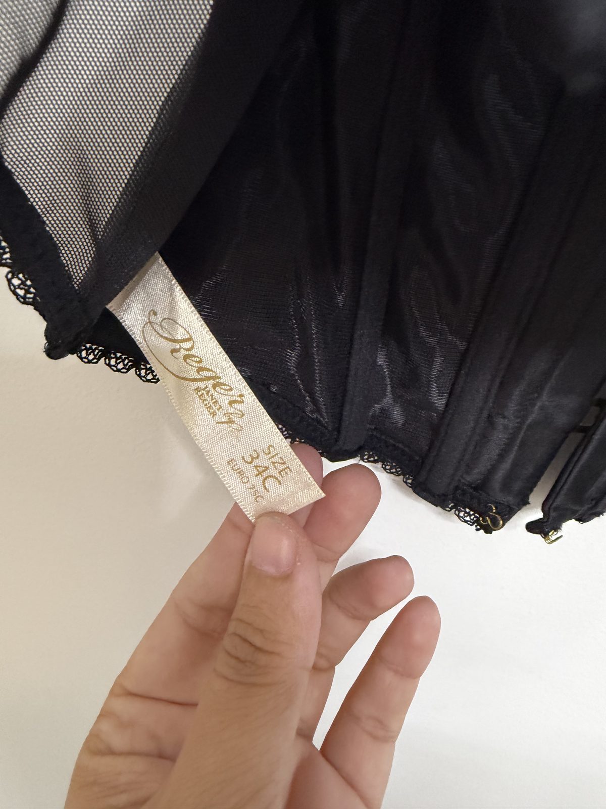 Corset bustier negro tul encaje talla 34C vintage lencería — foto 3
