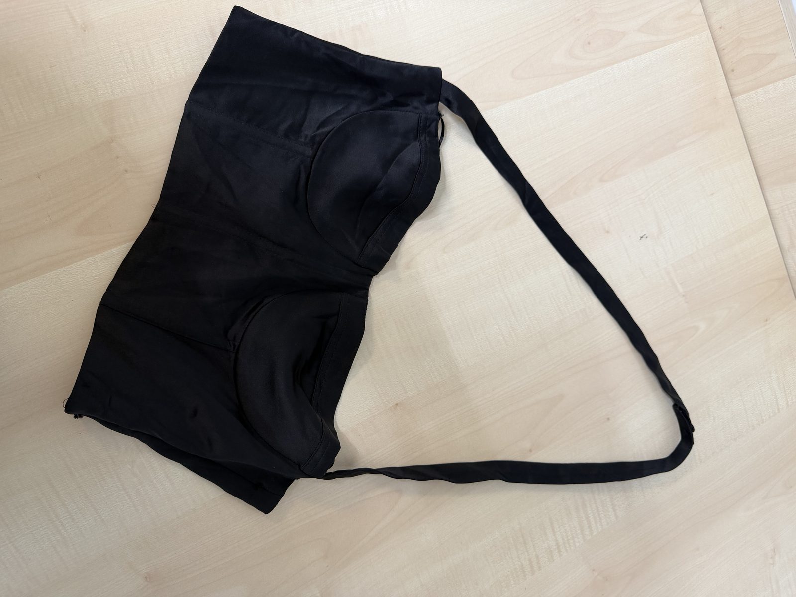 Zara Corsé negro satinado Talla M tirantes anudados fiesta