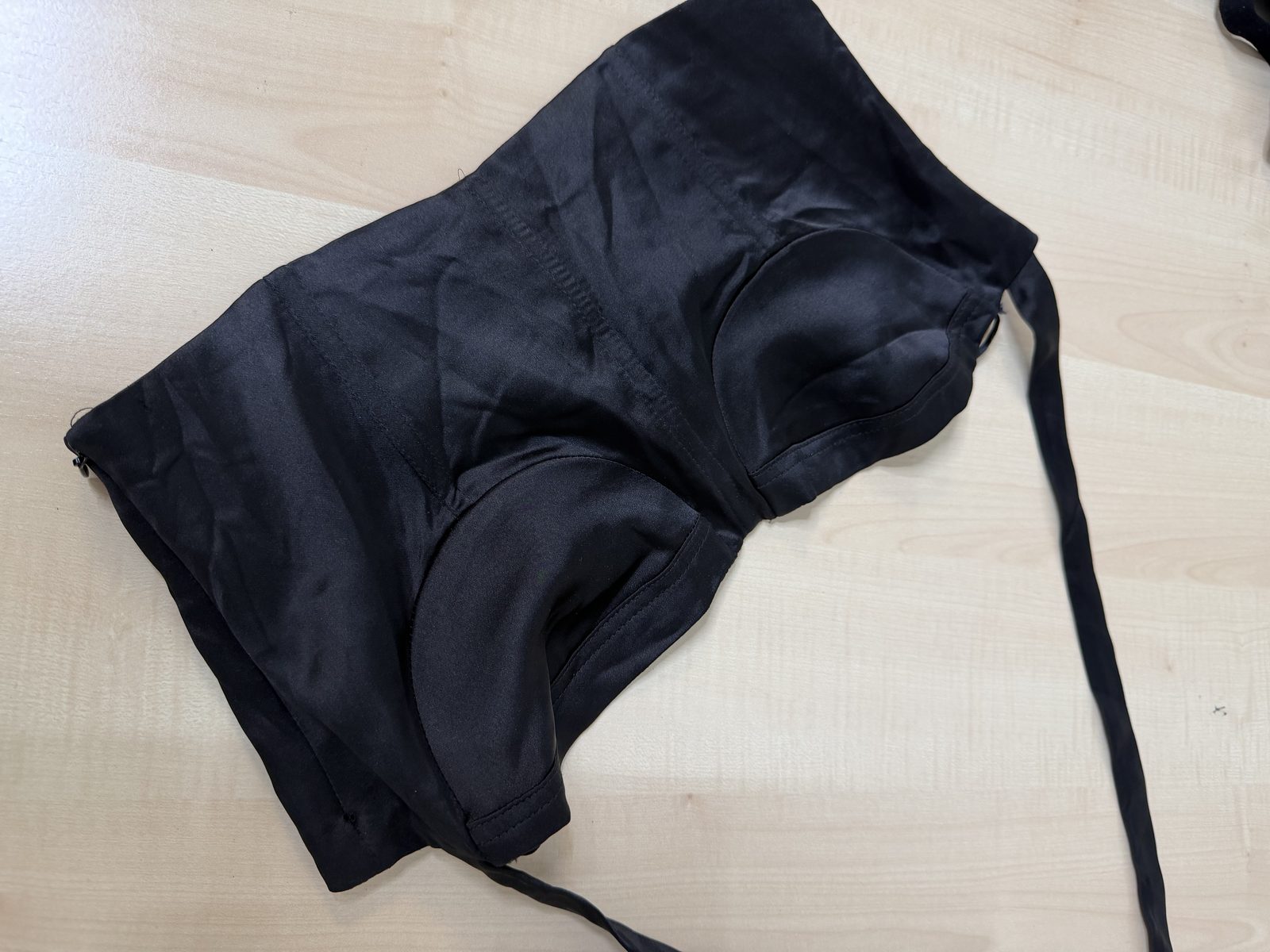 Zara Corsé negro satinado Talla M tirantes anudados fiesta — foto 2