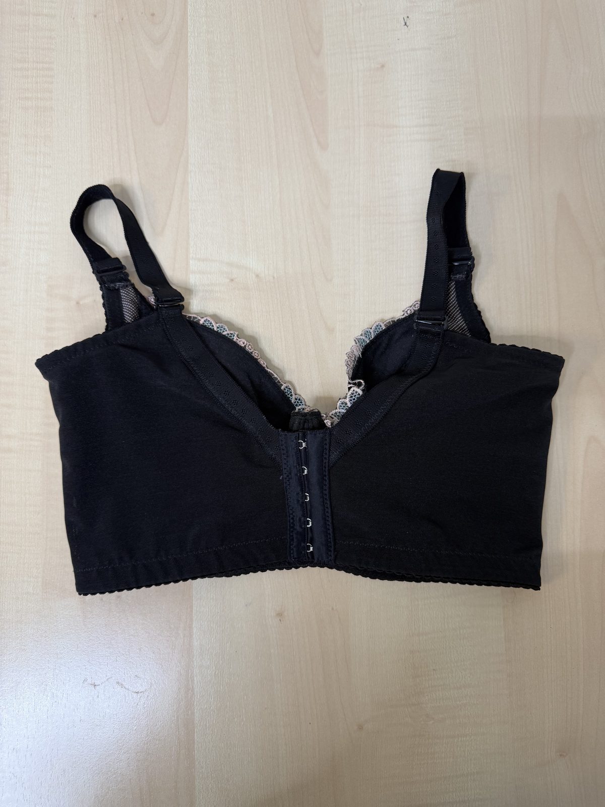 Corsé bralette negro bordado floral turquesa vintage lencería — foto 3