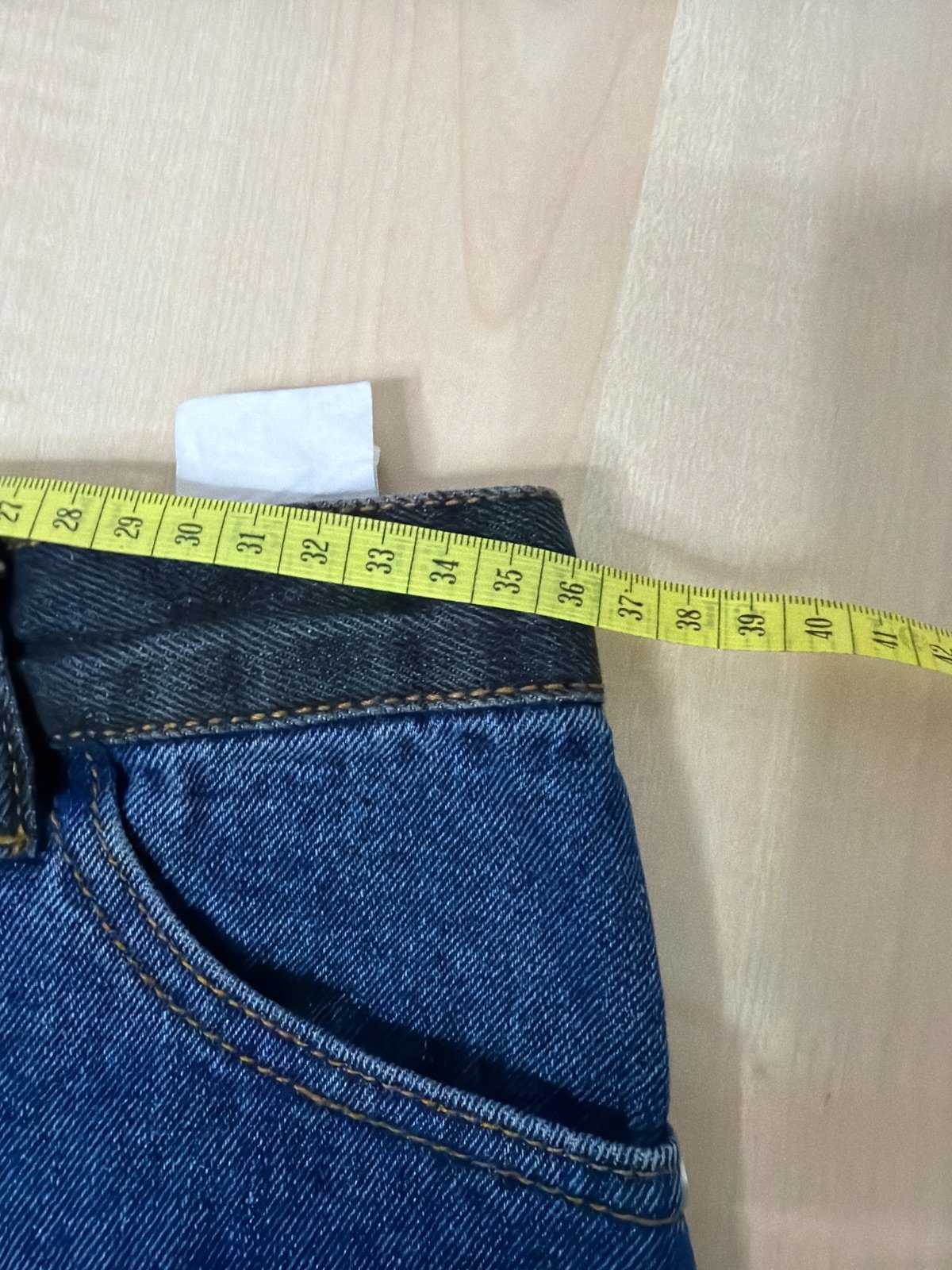 Falda vaquera denim bicolor Talla S deshilachada grunge — foto 6