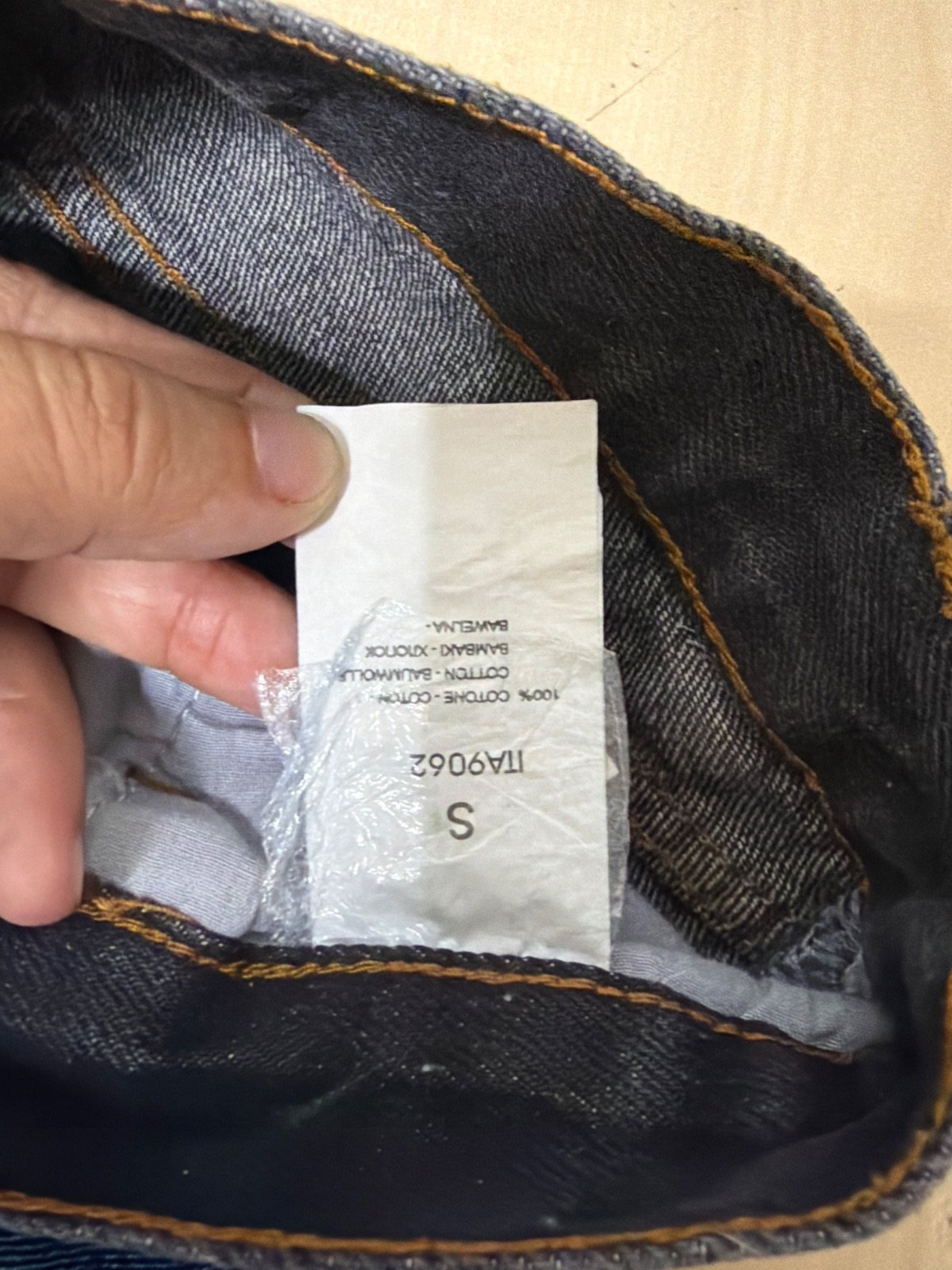 Falda vaquera denim bicolor Talla S deshilachada grunge — foto 3