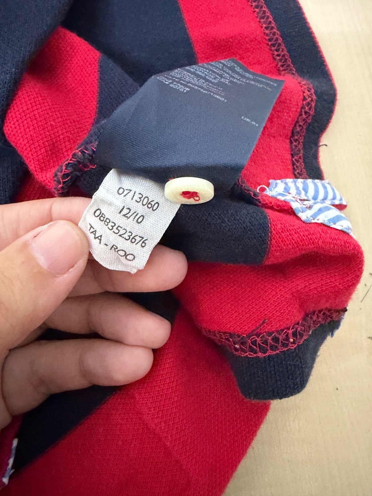 Polo Tommy Hilfiger Rayas Rojo y Azul Marino Talla M Slim Fit — foto 5