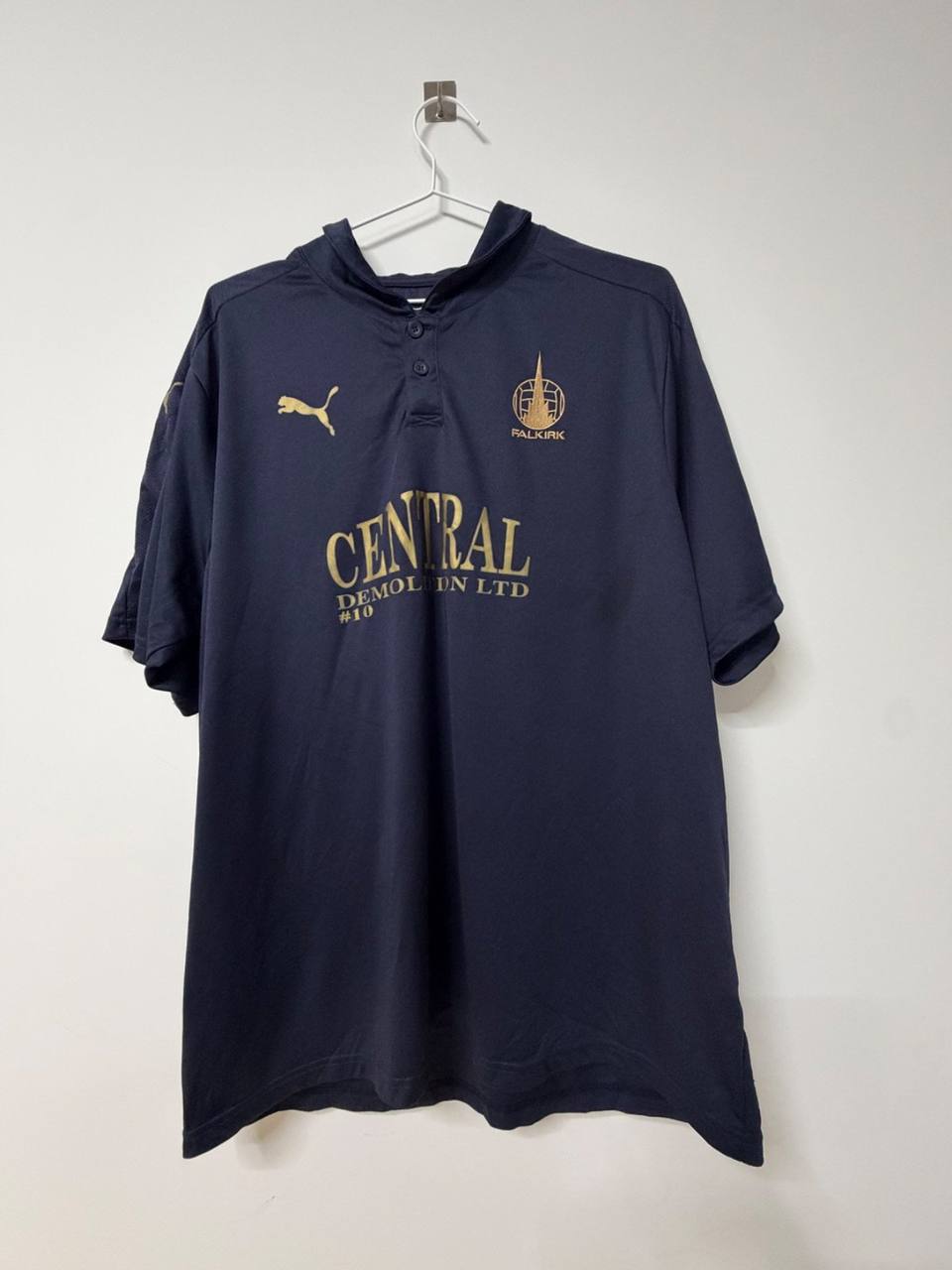 Polo Puma Falkirk FC Teamwear Oficial - Talla XXL, azul marino
