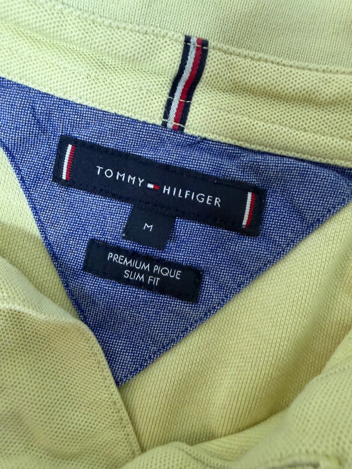 Tommy Hilfiger polo manga corta amarillo pastel piqué vintage — foto 6