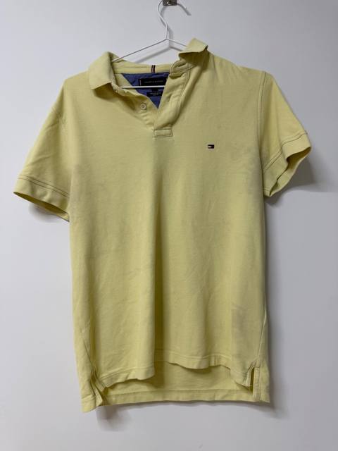 Tommy Hilfiger polo manga corta amarillo pastel piqué vintage