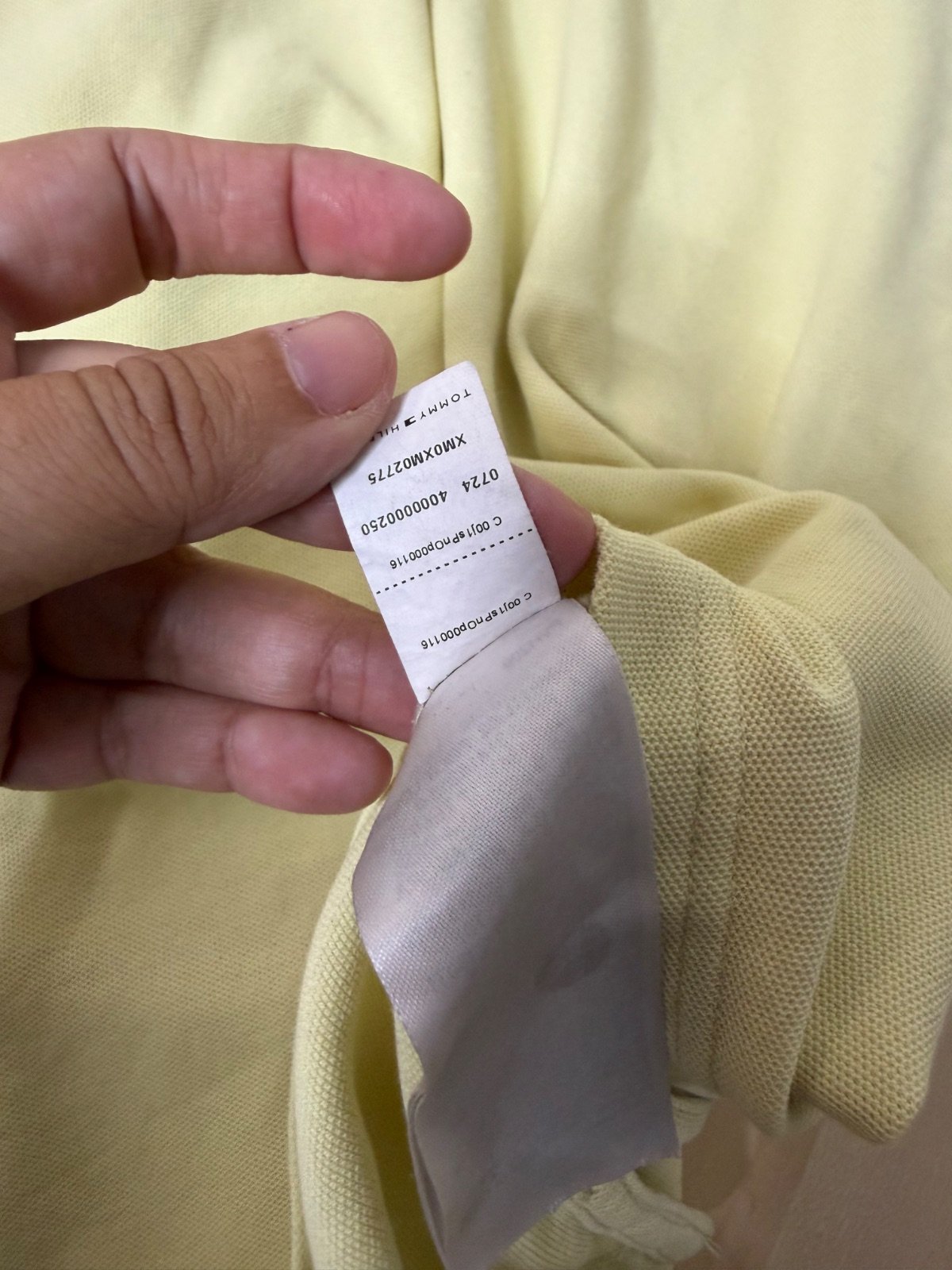 Tommy Hilfiger polo manga corta amarillo pastel piqué vintage — foto 7