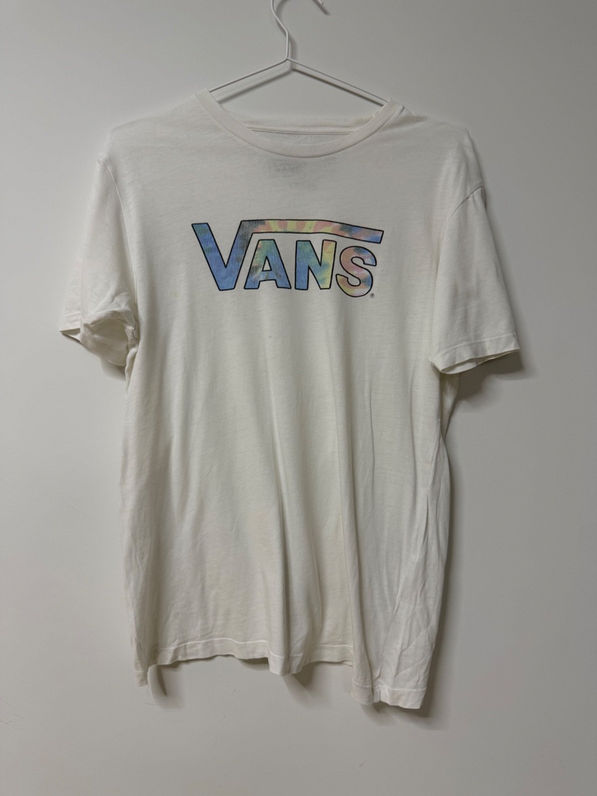 Vans camiseta blanca logo tie-dye Talla L Streetwear Skate