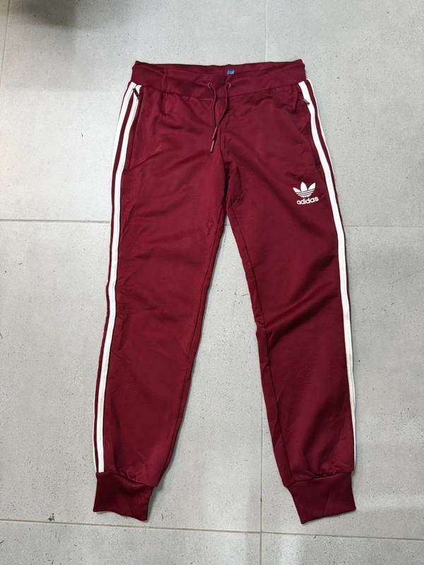 Pantalón Chándal Adidas Originals Granate Talla S Mujer Rayas Blancas, burdeos