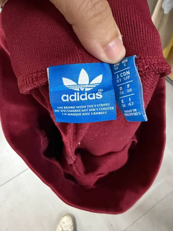 Pantalón Chándal Adidas Originals Granate Talla S Mujer Rayas Blancas, burdeos — foto 4