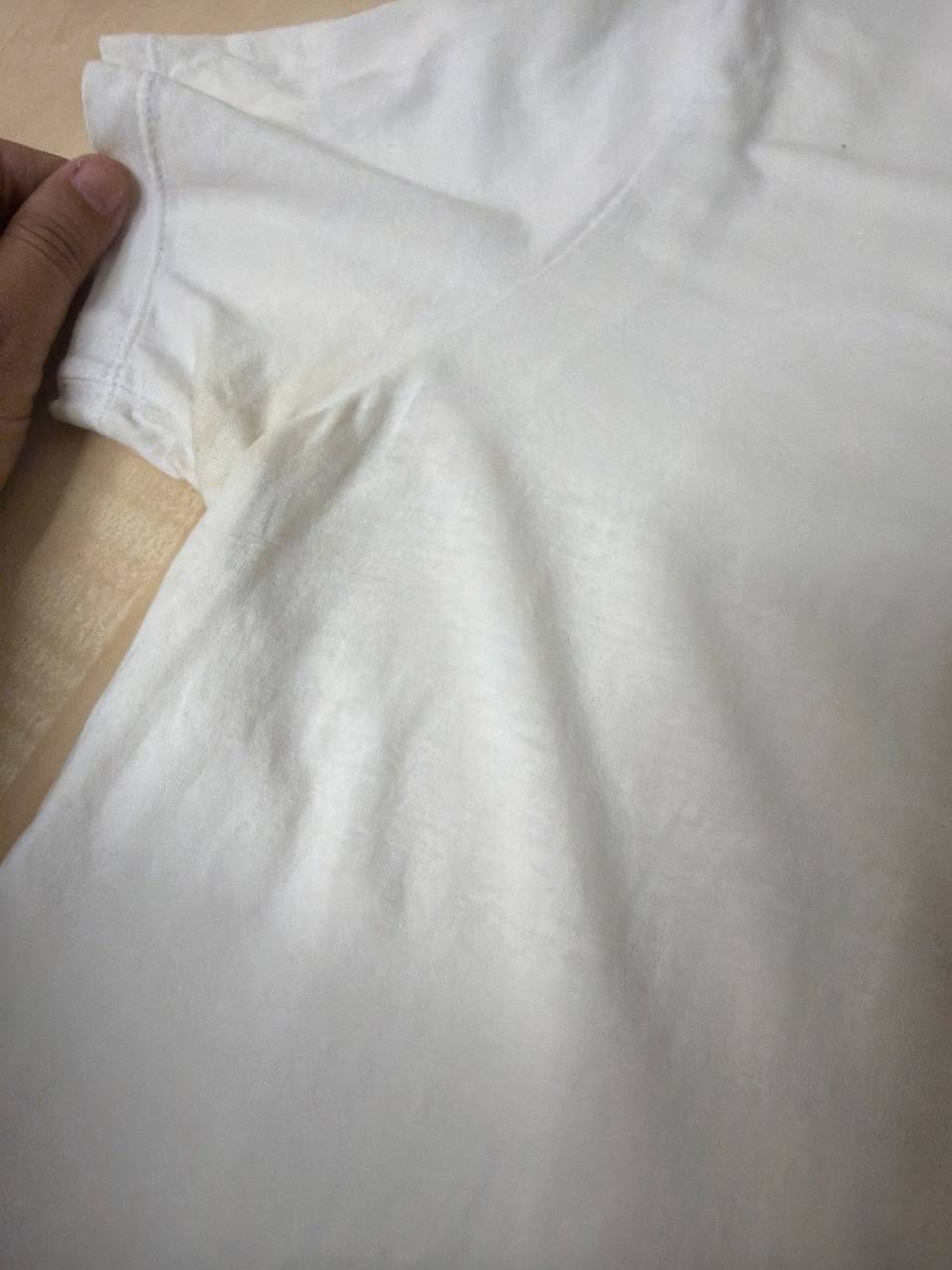 Diesel Underwear camiseta cuello pico blanco roto vintage — foto 5
