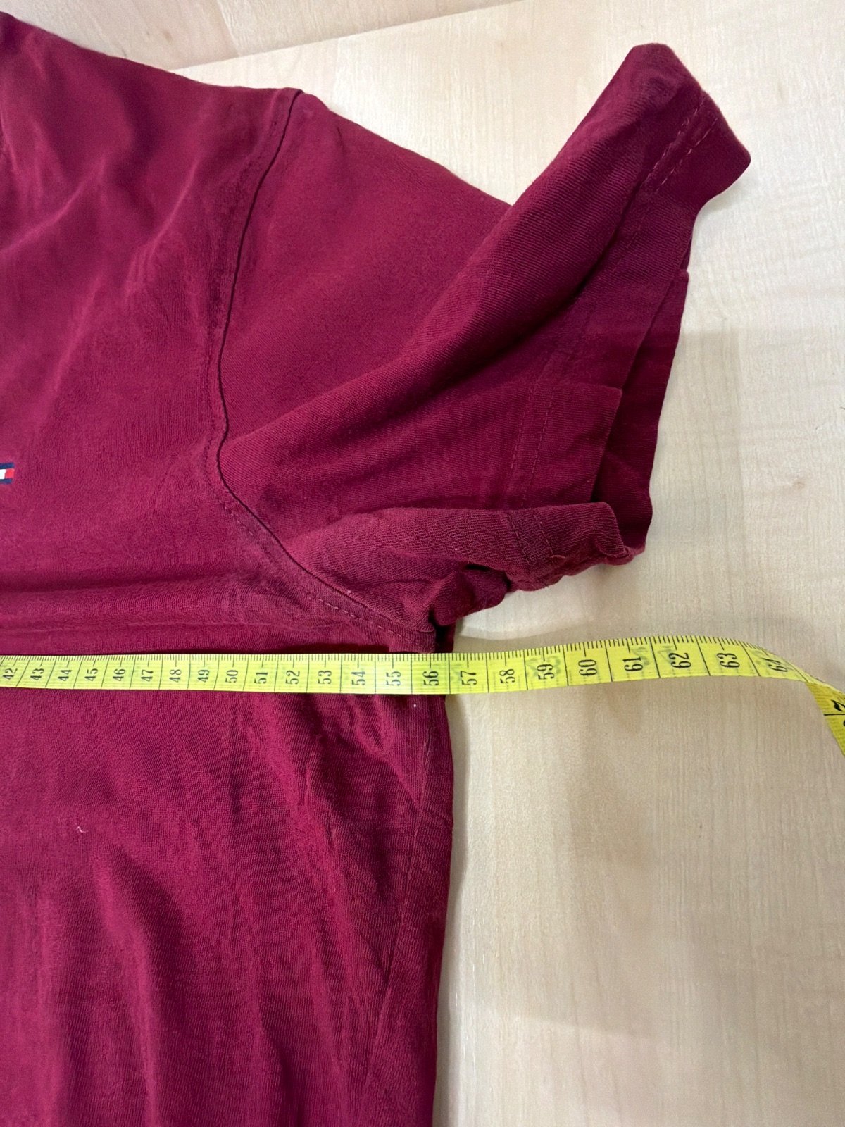 Tommy Hilfiger camiseta granate Talla XL básica vintage — foto 5
