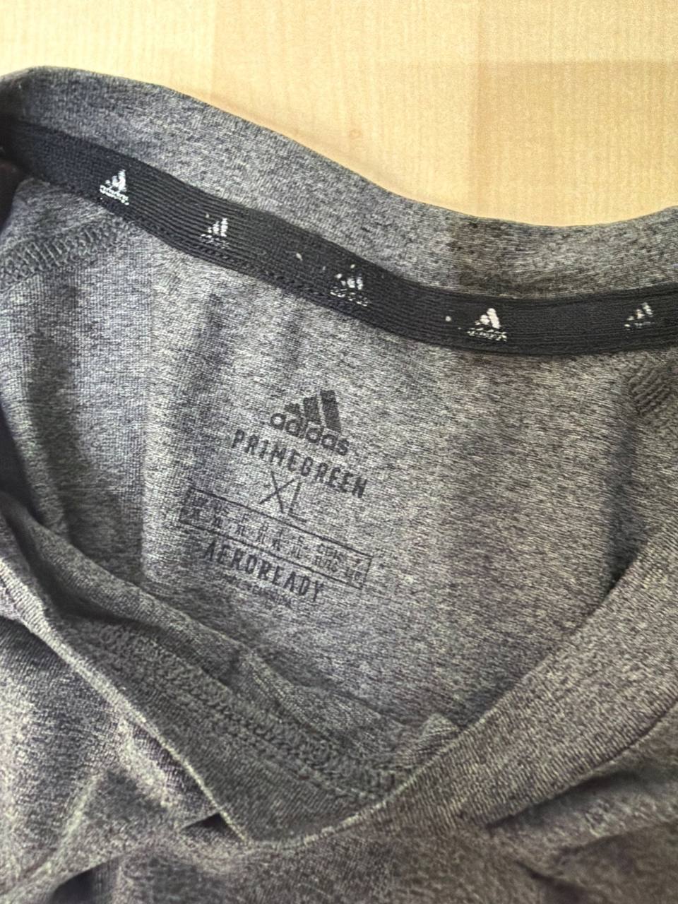 Camiseta Adidas Climalite gris jaspeado manga corta deporte — foto 4