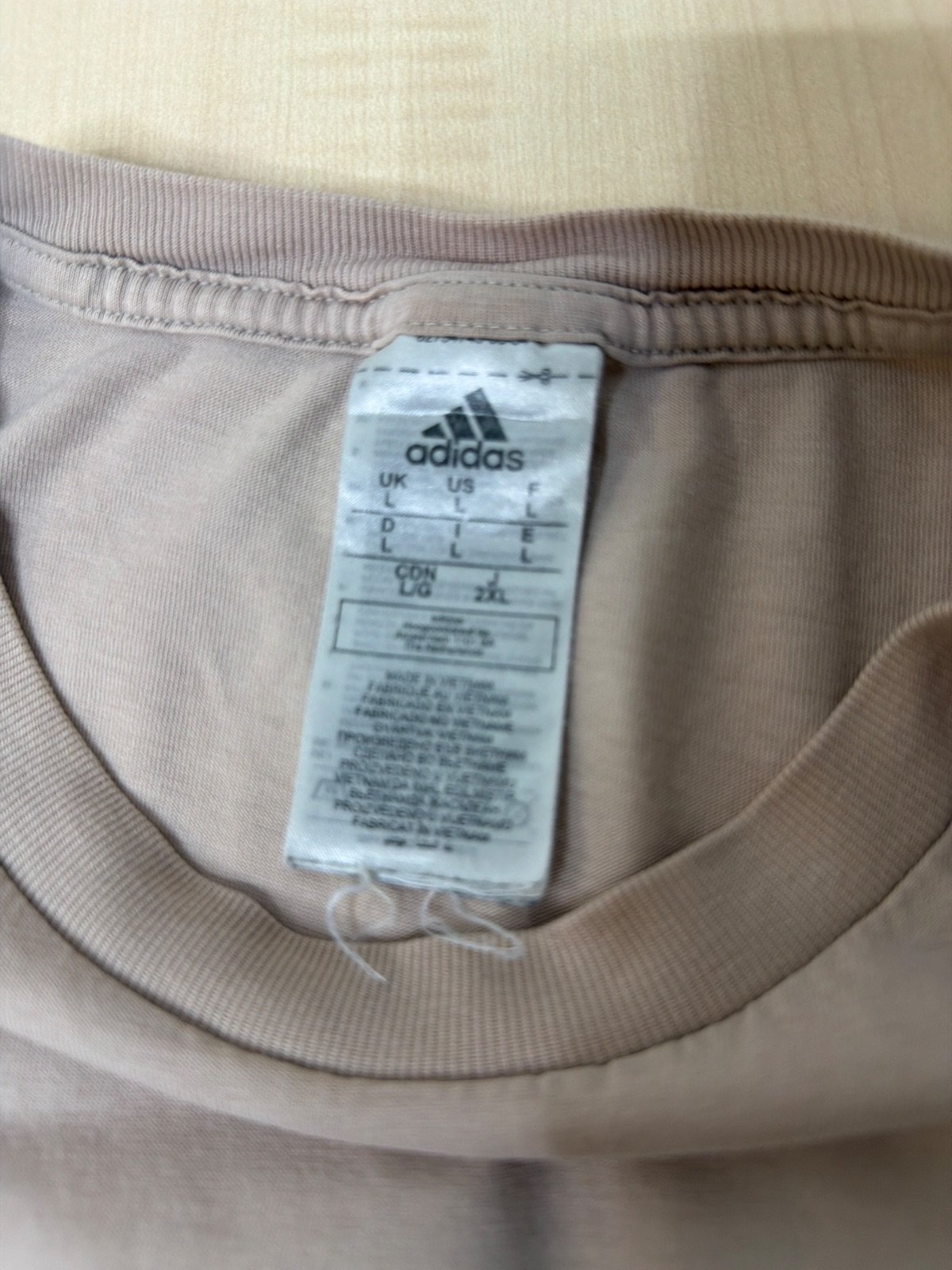 Camiseta Adidas manga corta beige talla L vintage deporte — foto 2