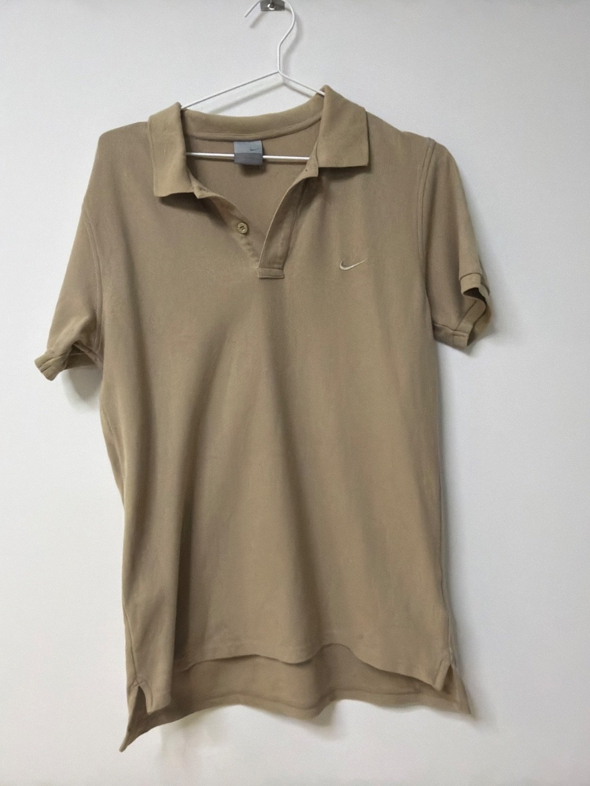 Nike Polo Manga Corta Beige Talla M Piqué Vintage Deportivo