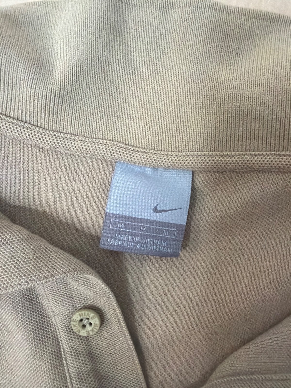 Nike Polo Manga Corta Beige Talla M Piqué Vintage Deportivo — foto 5
