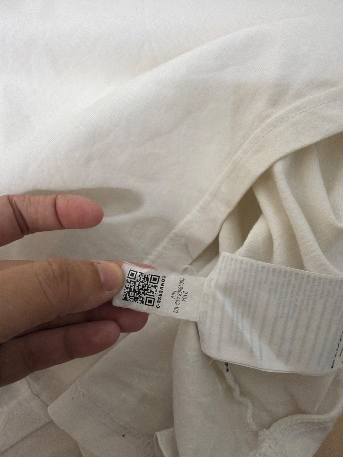 Converse Camiseta Manga Corta Blanco Roto Logo Streetwear — foto 6
