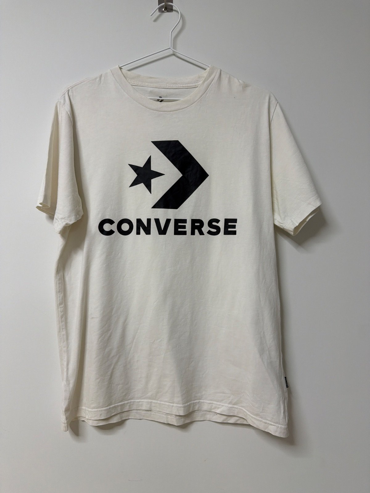 Converse Camiseta Manga Corta Blanco Roto Logo Streetwear