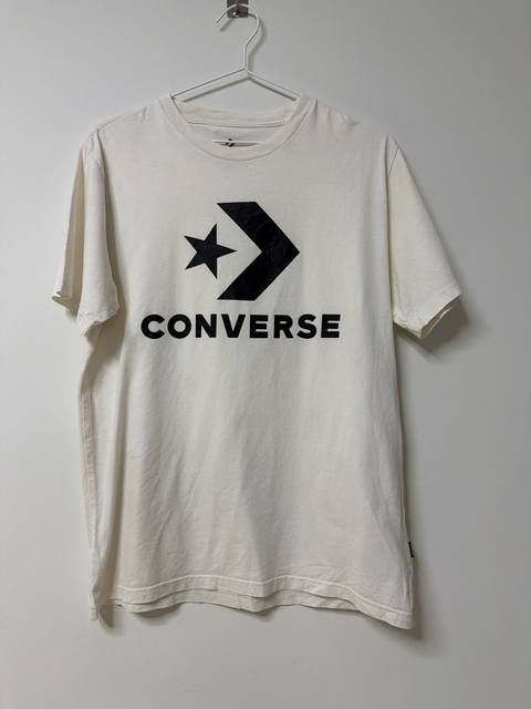 Converse Camiseta Manga Corta Blanco Roto Logo Streetwear