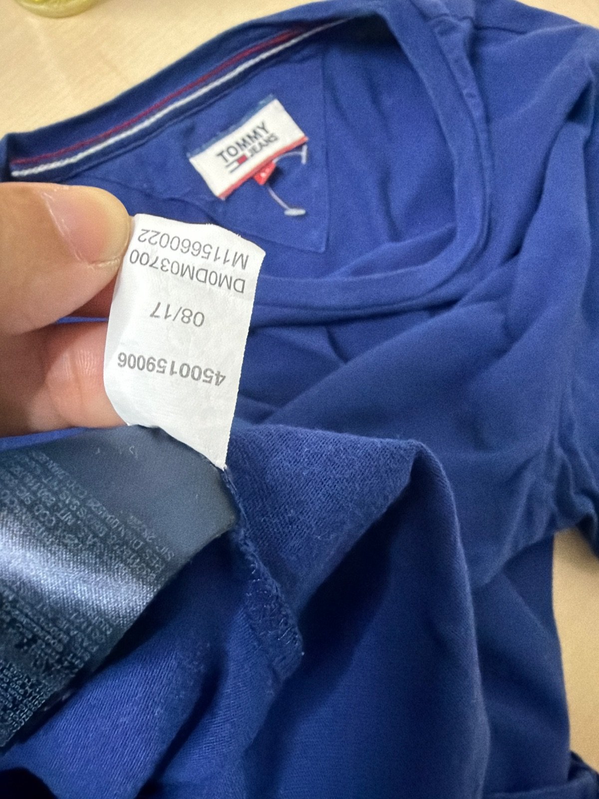 Camiseta Tommy Jeans Azul Talla M - Básico Logo Bordado Casual — foto 7