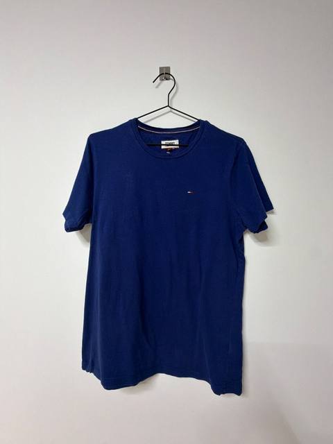 Camiseta Tommy Jeans Azul Talla M - Básico Logo Bordado Casual
